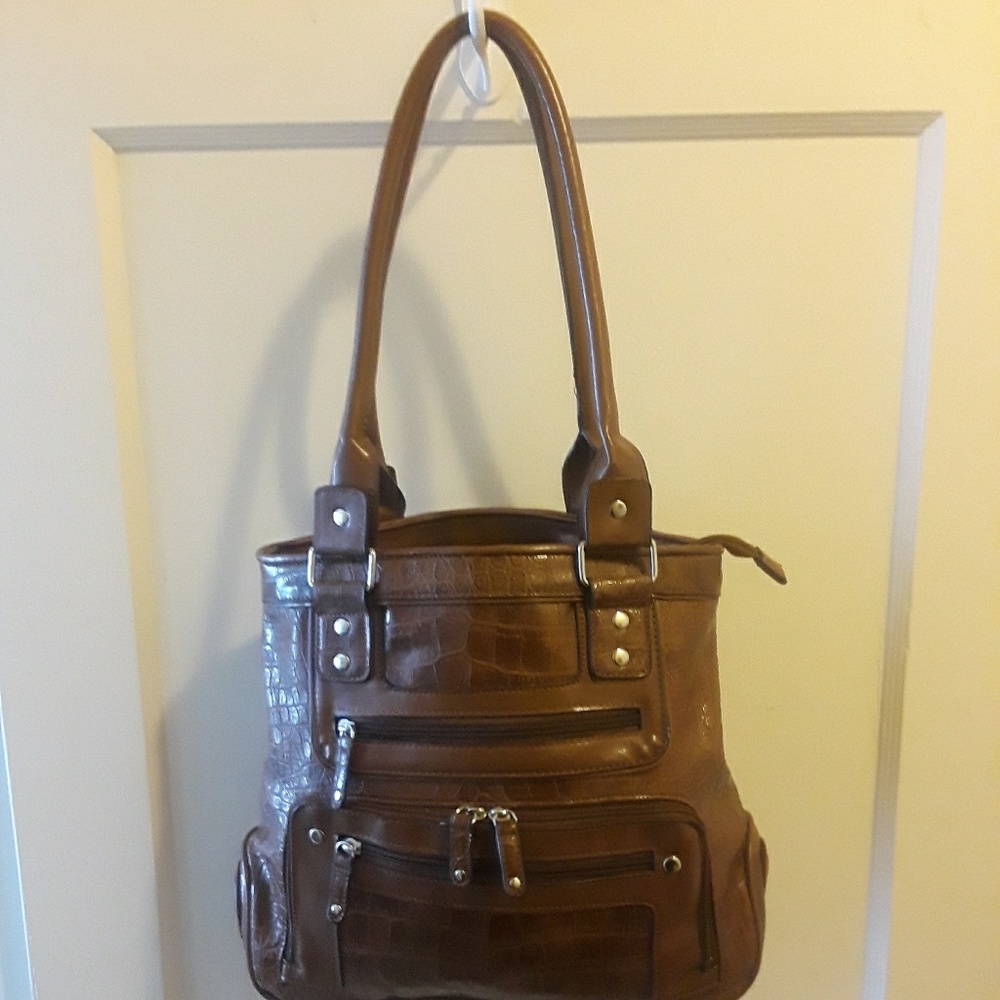 Brown Crocodile Printed Pocketbook